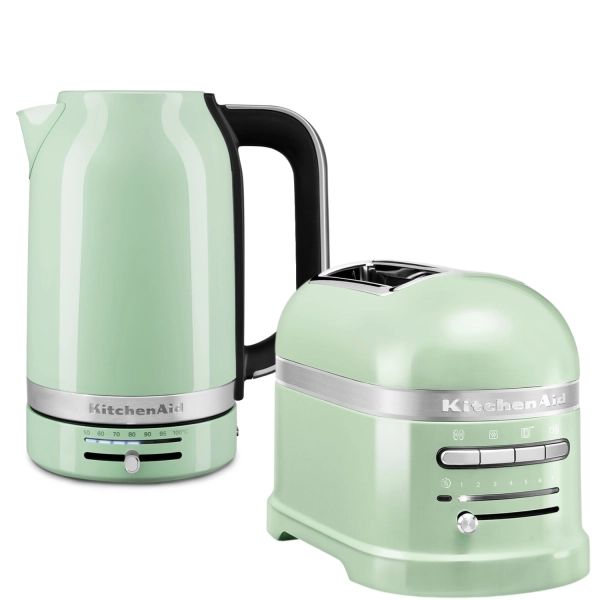 Набор: Чайник KitchenAid ARTISAN, 5KEK1522EPT, фисташковый + Тостер KitchenAid 5KMT2204EPT, фисташковый
