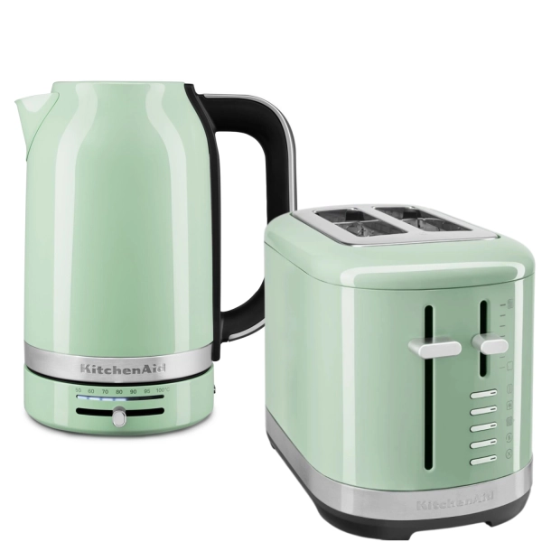 Набор: Чайник KitchenAid ARTISAN, 5KEK1522EPT, фисташковый + Тостер KitchenAid 5KMT2109EPT, фисташковый