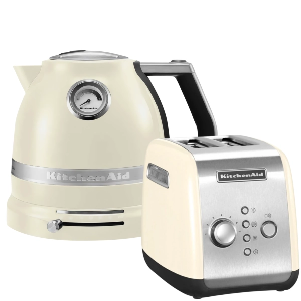 Набор: Чайник KitchenAid ARTISAN, 5KEK1522EAC, кремовый + Тостер KitchenAid 5KMT221EAC, кремовый