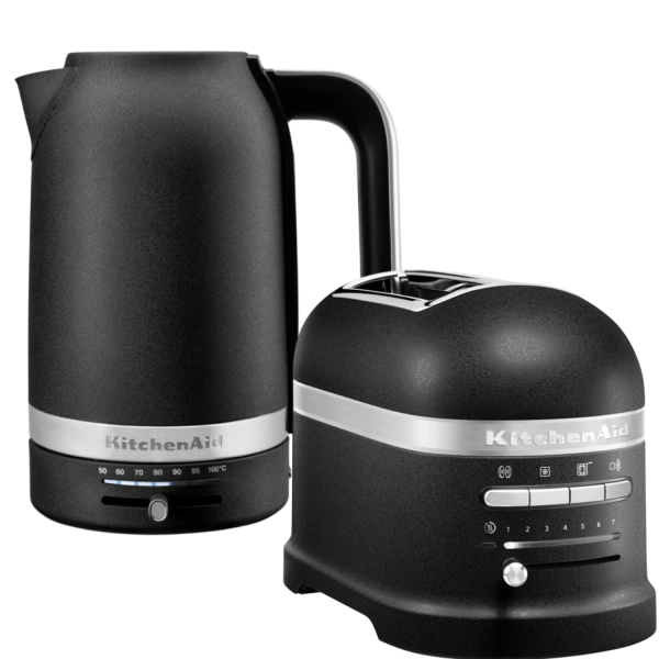 Набор: Чайник KitchenAid 5KEK1701EBK, черный чугун + Тостер KitchenAid ARTISAN 5KMT2204EBK, черный чугун