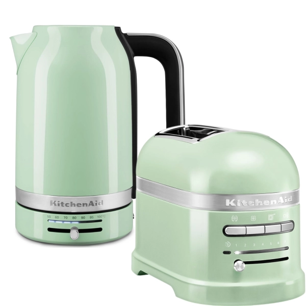 Набор: Чайник KitchenAid 5KEK1701EPT, фисташковый + Тостер KitchenAid ARTISAN 5KMT2204EPT, фисташковый