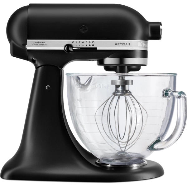 Планетарный миксер KITCHENAID ARTISAN 4.8 Л, матовый черный, 5KSM156EBM