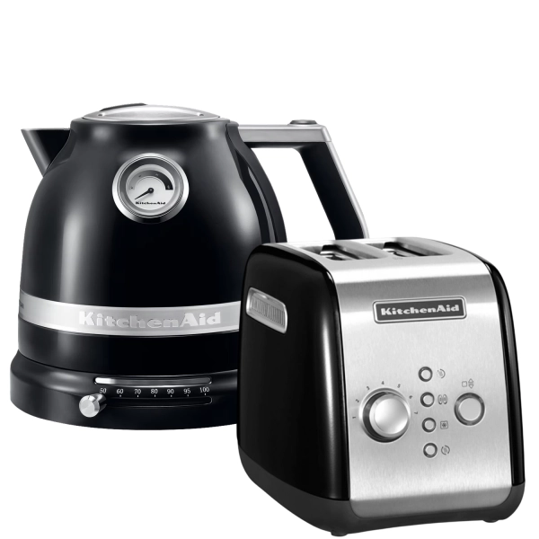 Набор: Чайник KitchenAid ARTISAN, 5KEK1522EOB, черный + Тостер KitchenAid 5KMT221EOB, черный