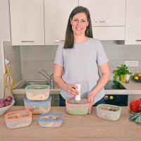 Набор вакуумных контейнеров STATUS Fresko set 5 salmon