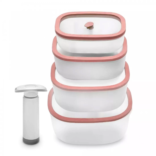 Набор вакуумных контейнеров STATUS Fresko set 5 salmon Набор вакуумных контейнеров STATUS Fresko set 5 salmon