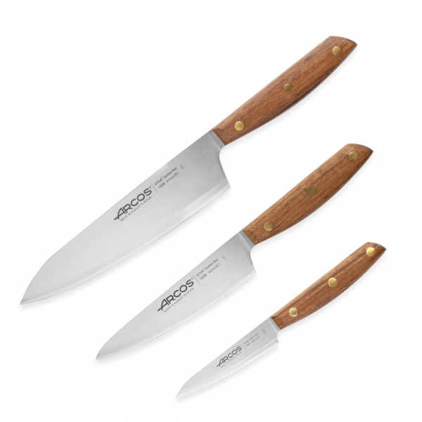 Набор кухонных ножей 3 штуки (10 см, 16 см, 21 см), серия Nordika, 167100, ARCOS, Испания