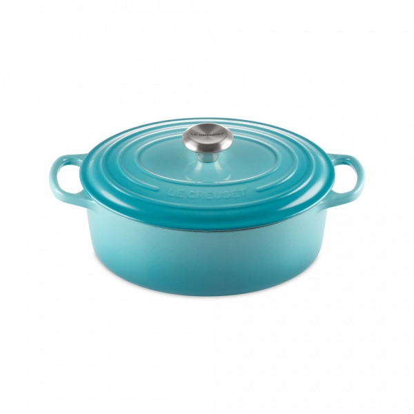 Утятница с крышкой, 27 см, чугун, бирюзовый, серия Caribbean, 21178271702430, LE CREUSET, Франция