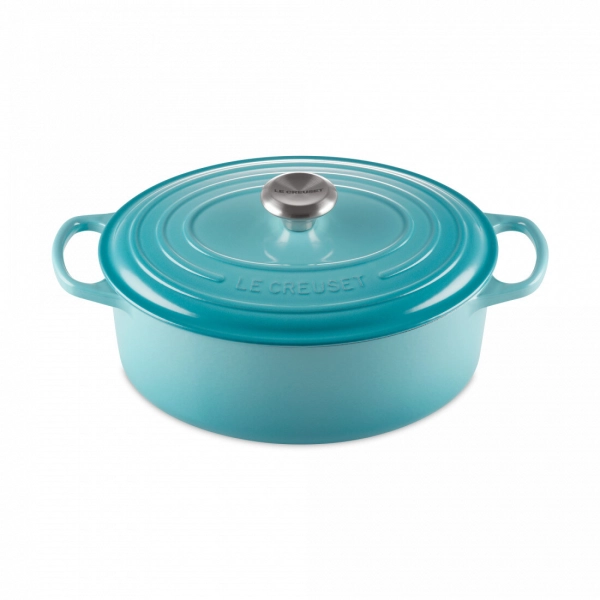 Утятница с крышкой, 29 см, чугун, бирюзовый, серия Caribbean, 21178291702430, LE CREUSET, Франция