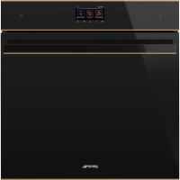 Духовой шкаф SMEG, черное стекло, медный профиль, SOP6604S2PNR