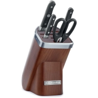 Набор ножей, 5 предметов - блок из темного ясеня, KitchenAid, KKFMA05DA