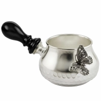 Молочник к турке для кофе Кольчугинский мельхиор "Бабочки" медный посереб. с чернением кованый