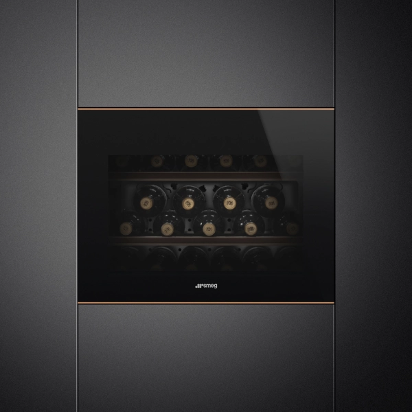 Винный шкаф встраиваемый SMEG, черный, CVI621NR3