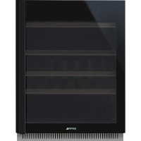 Винный шкаф встраиваемый SMEG, черное стекло, SMEG, CVI638RN3