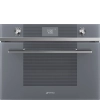 Духовой шкаф комбинированный с микроволновой печью SMEG, серебристый, SF4102MCS